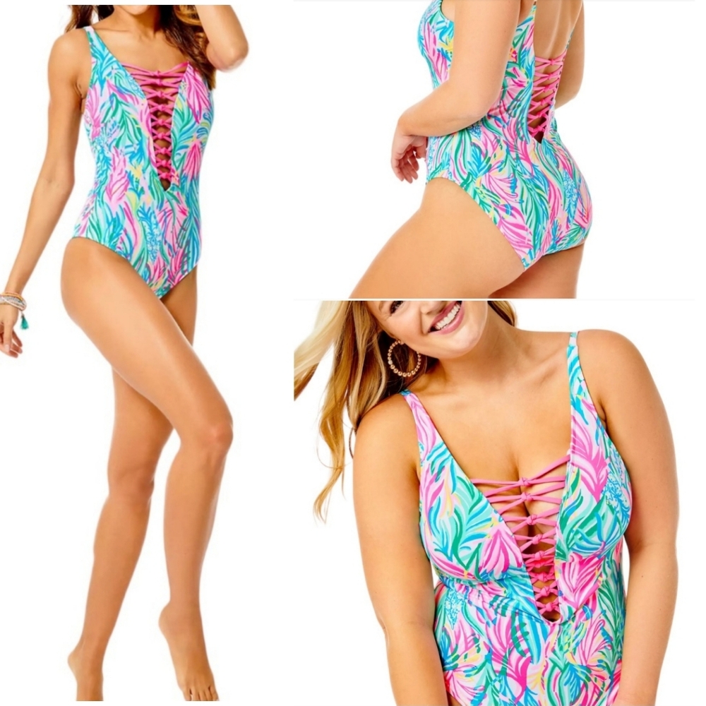 Lilly Pulitzer Pink and Blue One Piece Swimsuit